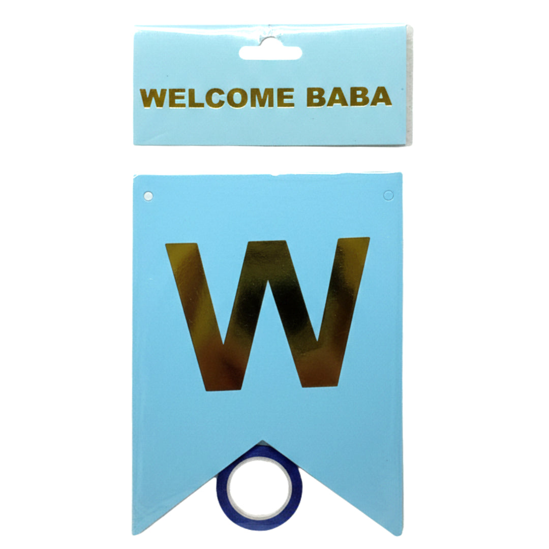 Premium "WELCOME" Letter Bunting Banner - available in 5 Elegant Colors