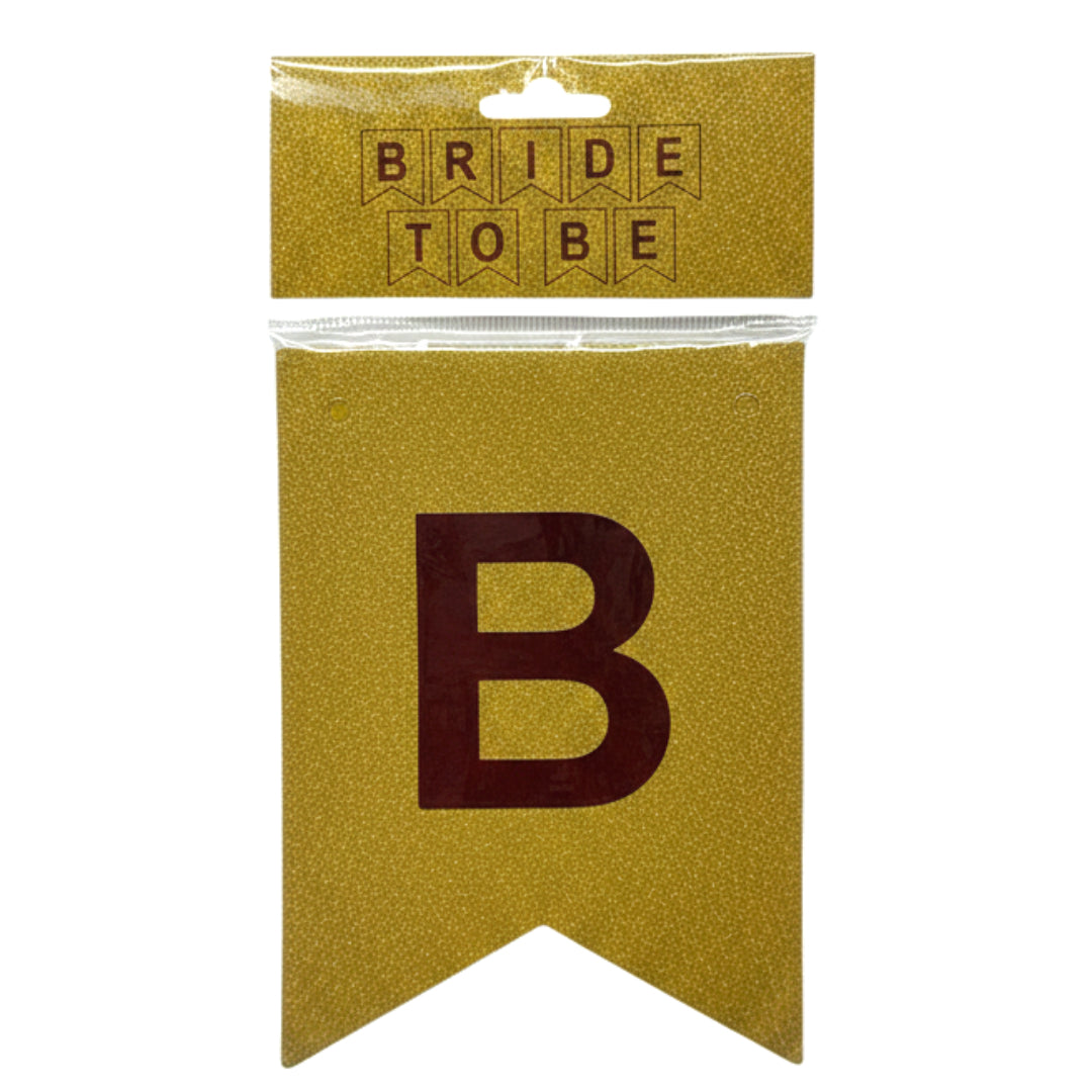 Gold Foil "Bride To Be" Bunting Banner - Elegant Wedding & Bridal Shower Party Decorations