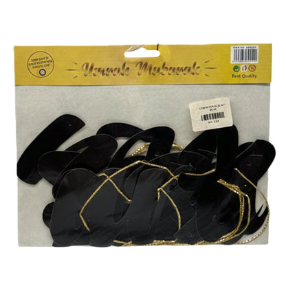 Premium Umrah Mubarak Black & Gold Banner | Elegant Script Calligraphy Hanging Garland for Home Welcome Decorations & Party Supplies