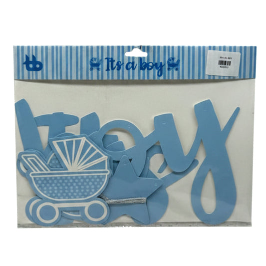 Premium Baby Shower Banner Set – "It's a Boy" or "It's a Girl" Gender Reveal Hanging Wall Decorations with Stroller & Star Cutouts