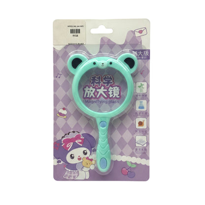 Bear-Themed Kids Magnifying Glass - Portable Handheld Science Tool for Outdoor Exploration & Nature Study - Mint Green