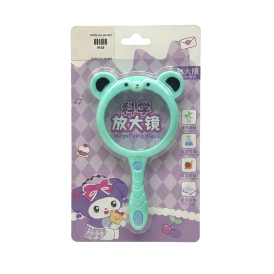 Bear-Themed Kids Magnifying Glass - Portable Handheld Science Tool for Outdoor Exploration & Nature Study - Mint Green