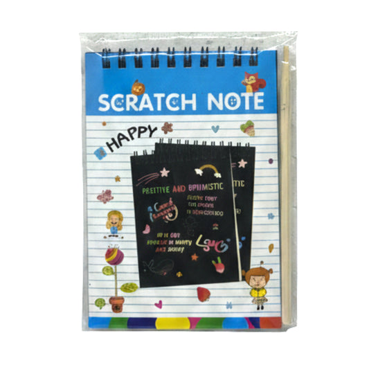 Magic Rainbow Scratch Art Note Pad – DIY Drawing Notebook for Kids with Wooden Stylus, Spiral Bound Black Scratch-Off Paper, Perfect for Party Favors, Travel Activities, and Creative Gifts