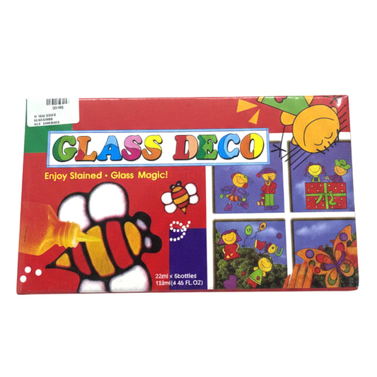 Glass Deco Stained Glass Paint Kit for Kids - 6 Bottles (22ml) Peelable Window Art & Sun Catcher Craft Set