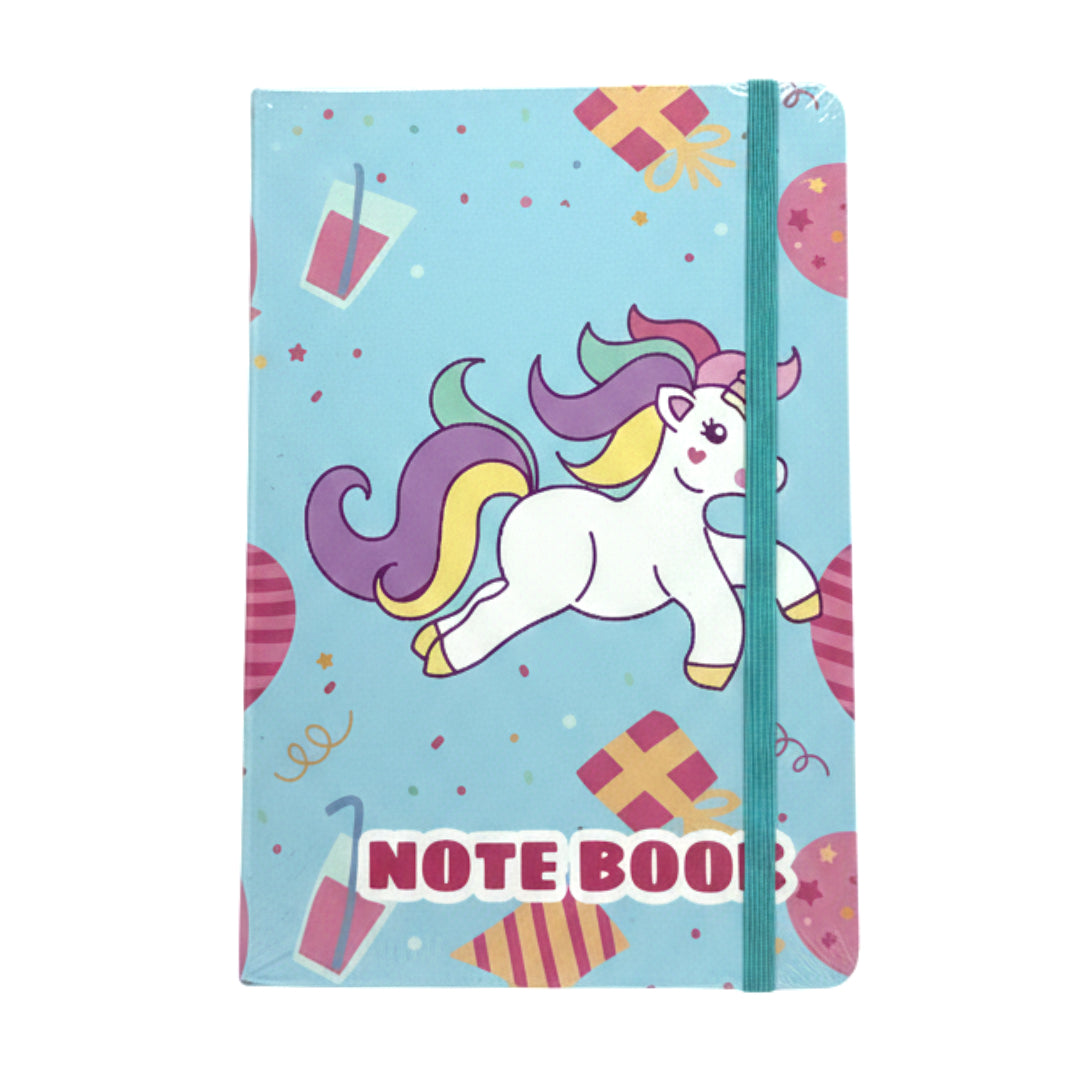 Magical Unicorn A5 Hardcover Notebook – Light Blue Pastel Journal with Elastic Closure – Perfect for Kids & Unicorn Lovers