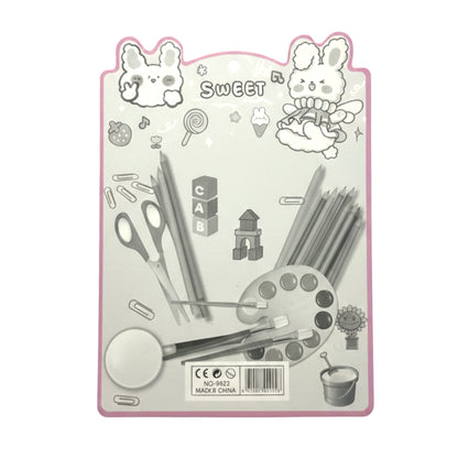 Kids' DIY Mini Canvas Painting Kit - Bunny Theme Coloring Board Set with Easel, 6 Vibrant Paints & Brush – Creative Art Gift for Toddlers and Children