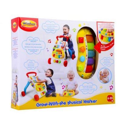 WinFun Grow-With-Me Musical Walker – 2-in-1 Baby Sit-to-Stand Learning Center