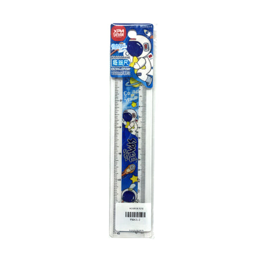 Kids Space Astronaut 15cm Clear Ruler - Cute Galaxy Theme School Supplies for Boys and Girls - Blue & White