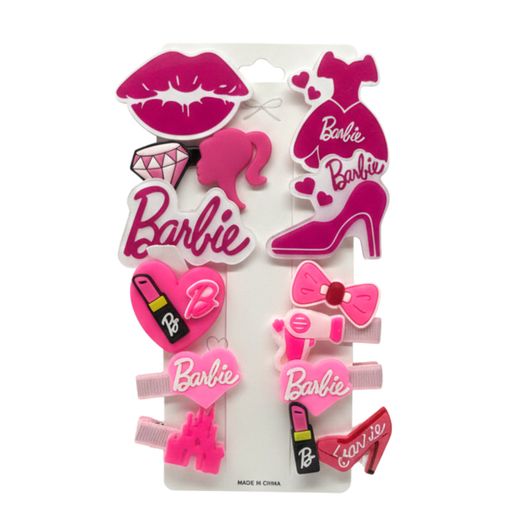 Cute Cartoon Character Hair Clip Sets – 7-Piece Kawaii Aesthetic Hair Accessories for Girls and Teens – Barbie, Cinnamoroll, and My Melody Inspired Styles