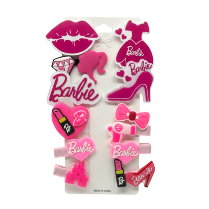 Cute Cartoon Character Hair Clip Sets – 7-Piece Kawaii Aesthetic Hair Accessories for Girls and Teens – Barbie, Cinnamoroll, and My Melody Inspired Styles