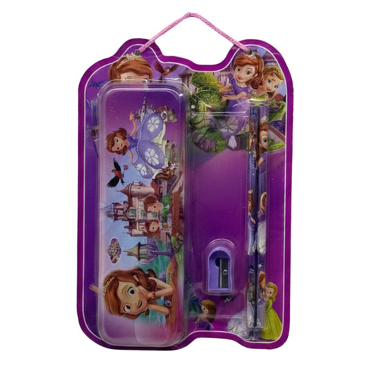 Sofia the First Complete Stationery Set for Girls – Metal Pencil Case with Pencils & Sharpener