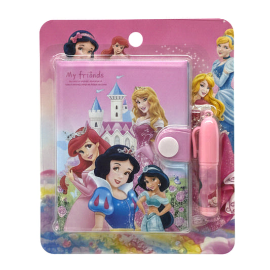 Kids' Mini Secret Diary Set with Snap Closure and Matching Ballpoint Pen – Portable Small Notebook Stationery Gift Set for Girls (Princess & Unicorn Themes)