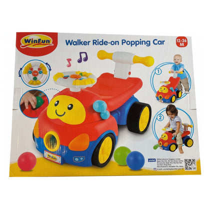 WinFun 2-in-1 Walker Ride-on Popping Car with Lights & Sounds