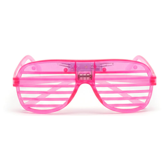 Retro Shutter Slotted Party Glasses – Glow-in-the-Dark Neon Sunglasses for Parties, Festivals, & Cosplay (Pack of 1)