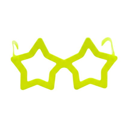 Neon Star Party Glasses – Retro Oversized Star-Shaped Novelty Shades | Single Pack – Choose Your Color