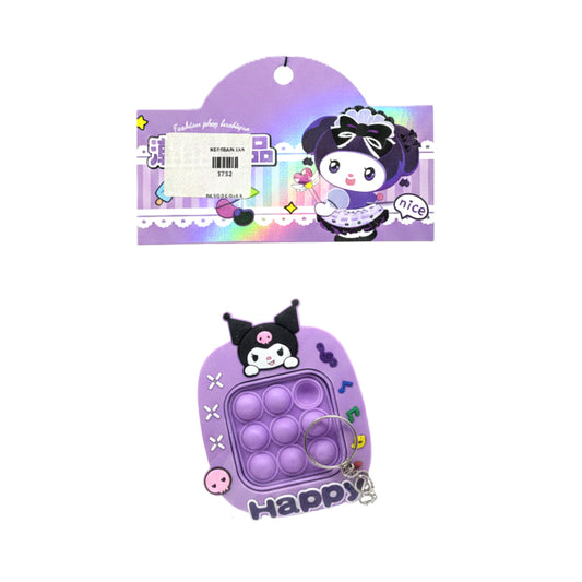 Sanrio-Inspired Character Pop-It Fidget Toy Keychain – Kawaii Hello Kitty, Kuromi, & Pompompurin Stress Relief Sensory Toy for Kids & Adults