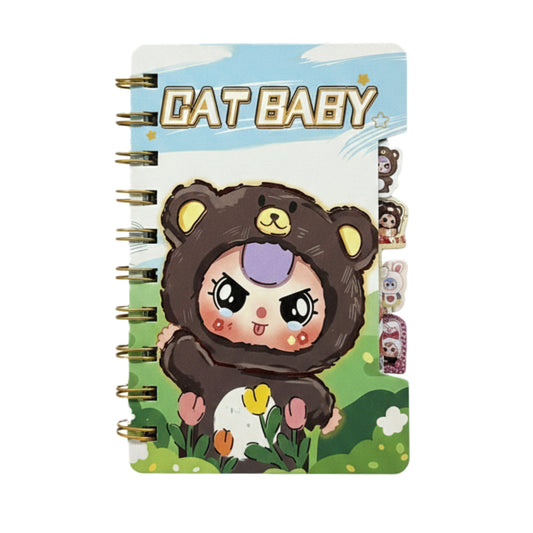 Cat Baby Bear Onesie Spiral Notebook with Tab Dividers