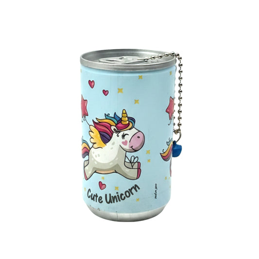 Portable Mini Soda Can Wet Wipes - Assorted Cute Cartoon Characters (Unicorn & Kuromi Design) - 30 Count Resealable Travel Tissues with Keychain Bell