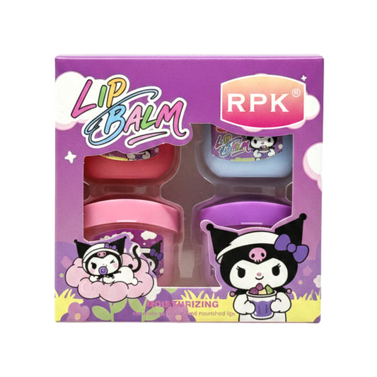 RPK Kuromi Inspired Moisturizing Lip Balm Set - 4-Piece Hydrating Pot Collection