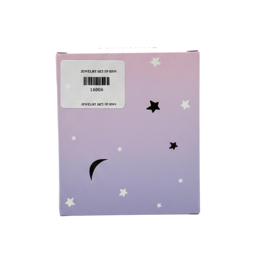 Dainty Peach Daisy Jewelry Set for Girls – Gold-Tone Enamel Flower Necklace and Matching Stud Earrings in Celestial Gift Box