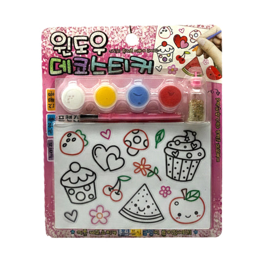 DIY Window Deco Suncatcher Sticker Art Kit - Creative Paint & Glitter Craft for Kids