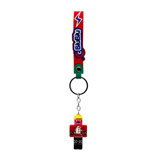 Premium Silicone Wristlet Keychain with 3D Character Charm – Durable Rubber Strap Keyring for Backpacks, Bags, and Car Keys – Trendy Gift for Kids & Adults