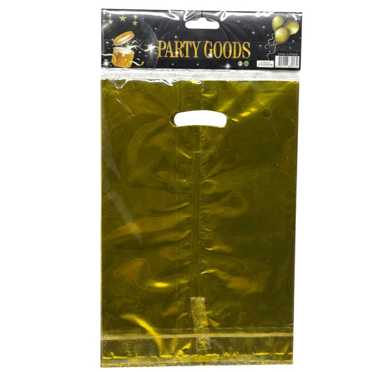 Large Metallic & Neon Die-Cut Party Favor Bags - Pack of 10