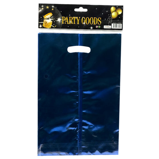Pack of 10 Large Metallic Neon Party Loot Bags – Die-Cut Handle Gift Bags