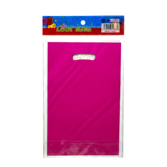 Pack of 10 Medium Plastic Party Loot Bags – 16.5 x 25cm Glossy Favor Bags with Cut-Out Handles – Ideal for Birthday Gifts, Candy, & Event Treats