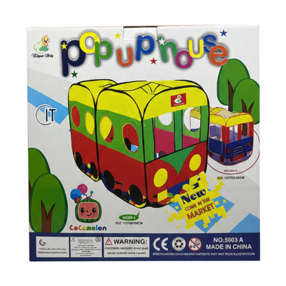 Pop-Up School Bus Play Tent for Kids – Indoor & Outdoor Portable Toy House