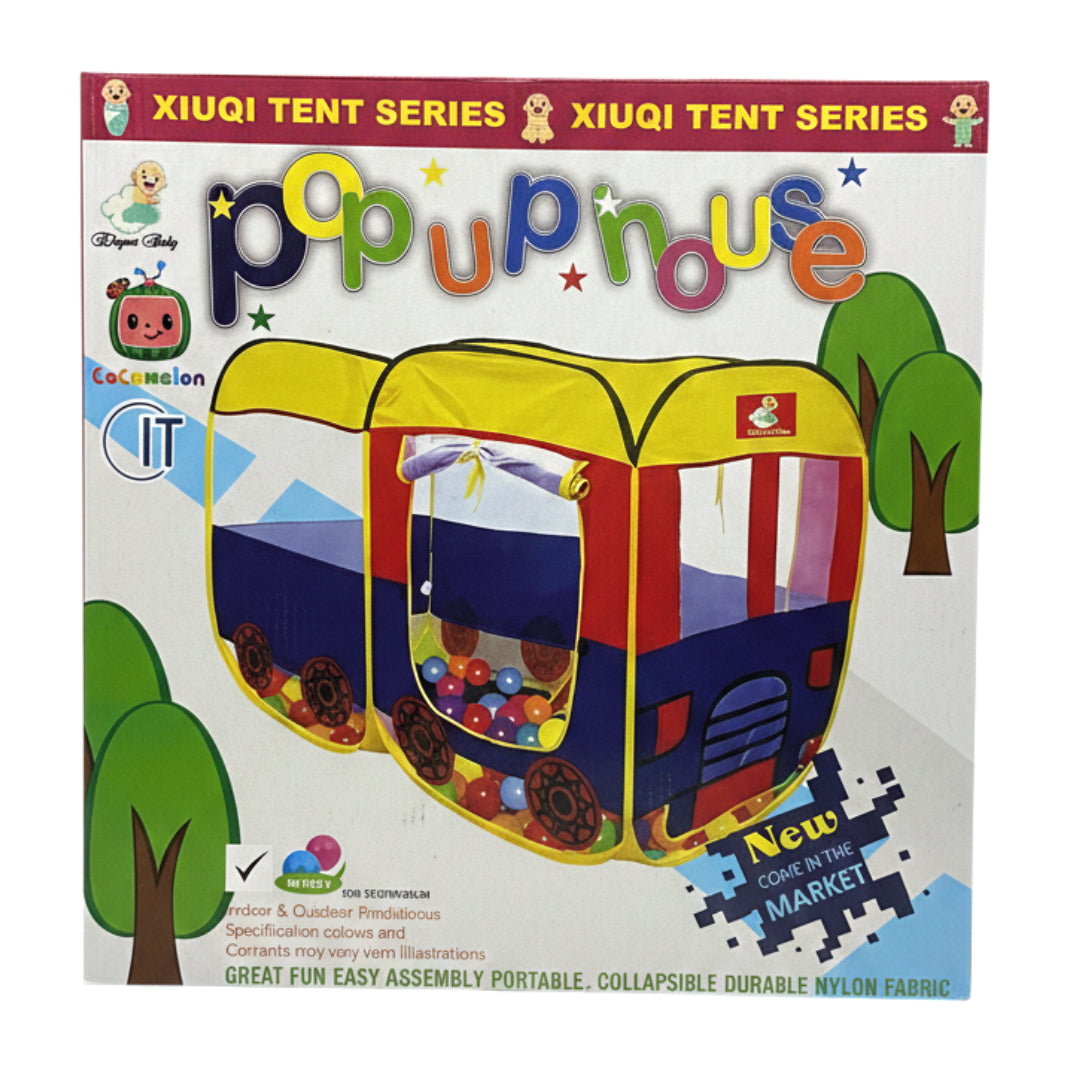 Pop-Up School Bus Play Tent for Kids – Indoor & Outdoor Portable Toy House