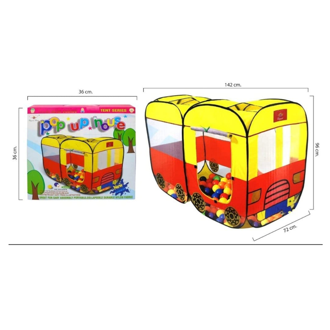 Pop-Up School Bus Play Tent for Kids – Indoor & Outdoor Portable Toy House