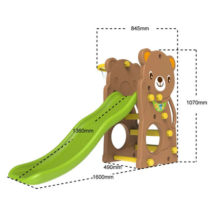 Infantes Teddy Bear 2-in-1 Kids' Slide & Basketball Hoop Set