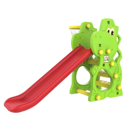 Dino-Slide 3-in-1 Kids' Activity Center – Toddler Slide with Basketball Hoop & Climbing Ladder