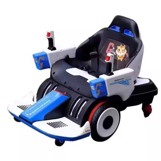 Electric 360° Rotating Bumper Car for Kids – Dual Joystick Control Ride-On Toy with Music & LED Lights