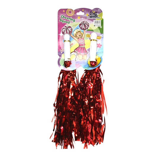 Metallic Cheerleading Pom Poms - Set of 2 Professional Cheering Squad Accessories