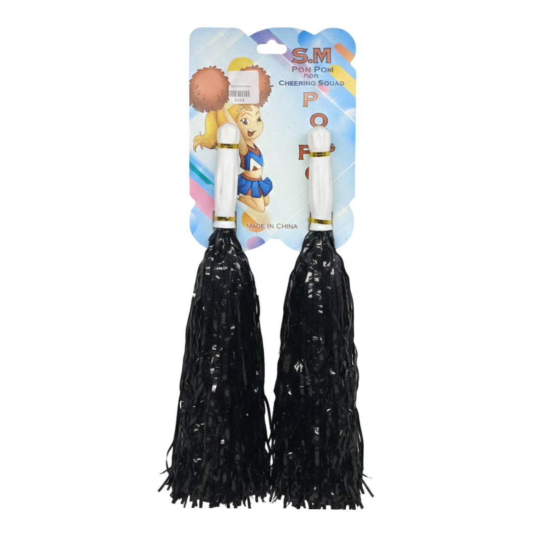 Metallic Cheerleading Pom Poms - Set of 2 Professional Cheering Squad Accessories