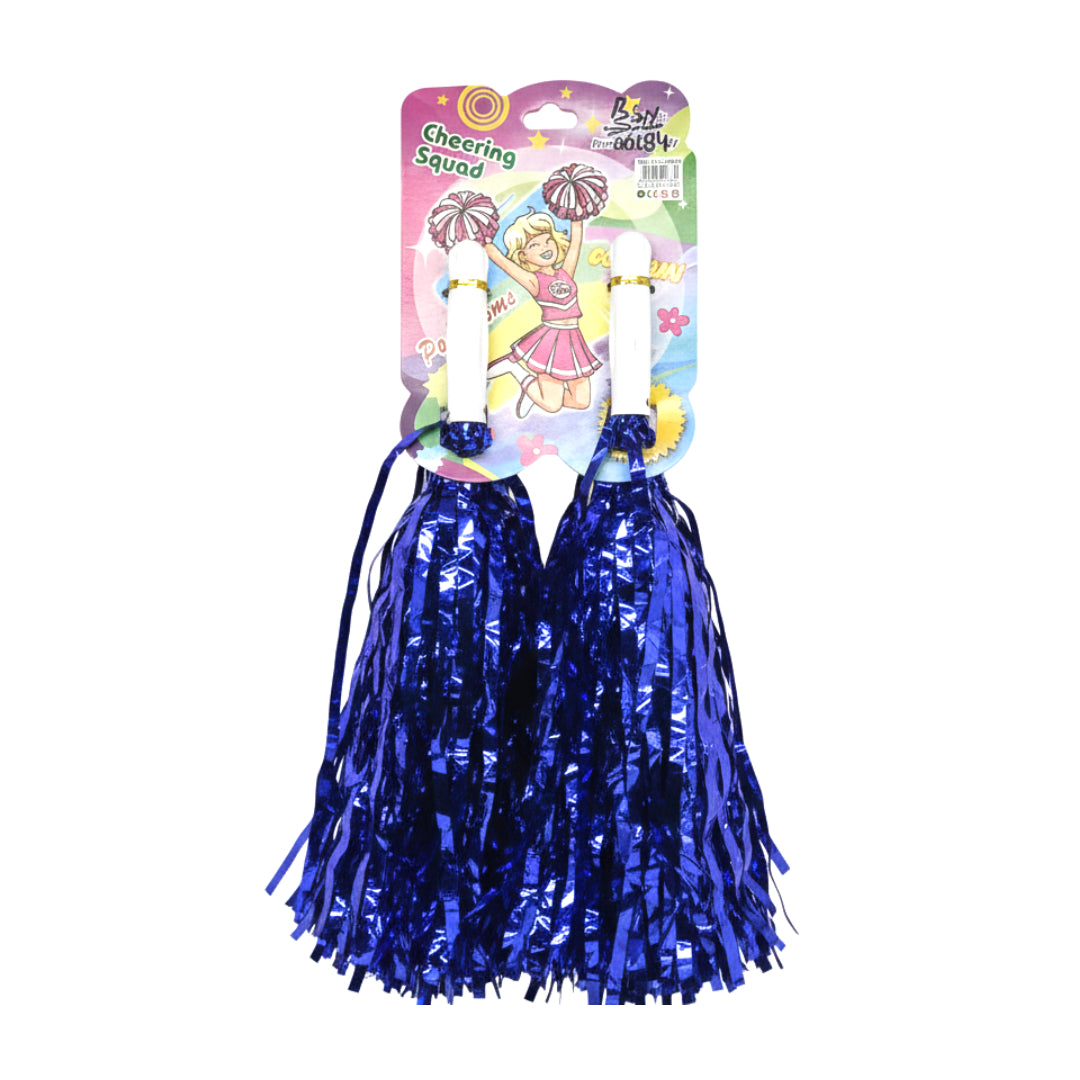 Metallic Cheerleading Pom Poms - Set of 2 Professional Cheering Squad Accessories
