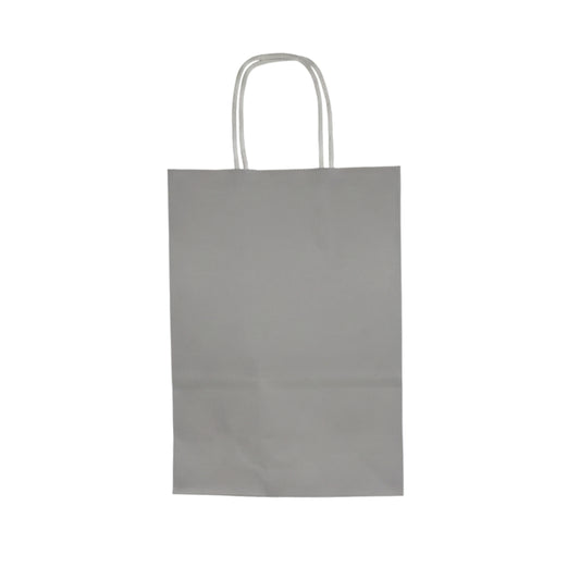 Premium Grey Kraft Paper Carrier Bags with Twisted Handles