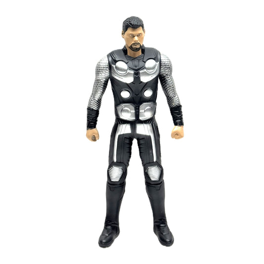 Thor Avengers Action Figure – 12-Inch Collectible Marvel Superhero Toy, Black & Silver Battle Armor Edition
