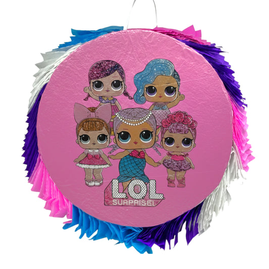 L.O.L. Surprise! Round Party Piñata - Pink Glitter Dolls Design
