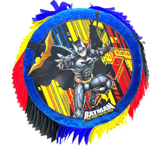 Batman: The Brave and the Bold 18" Round Pull-String Pinata – Superhero Birthday Party Supplies and Decorations