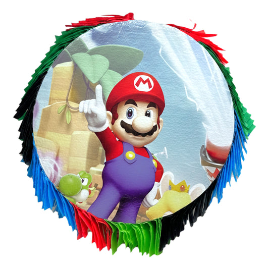 Super Mario Bros. Round Pull-String Piñata – 18-Inch Video Game Birthday Party Decoration & Game