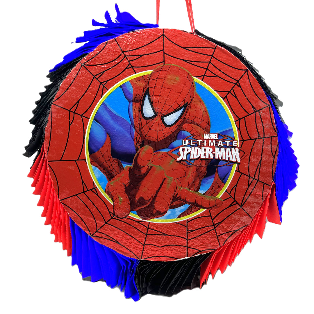 Marvel Ultimate Spider-Man Pinata – Round Superhero Pull-String Pinata for Kids’ Birthday Parties – 18-Inch Marvel Avengers Theme Party Decoration