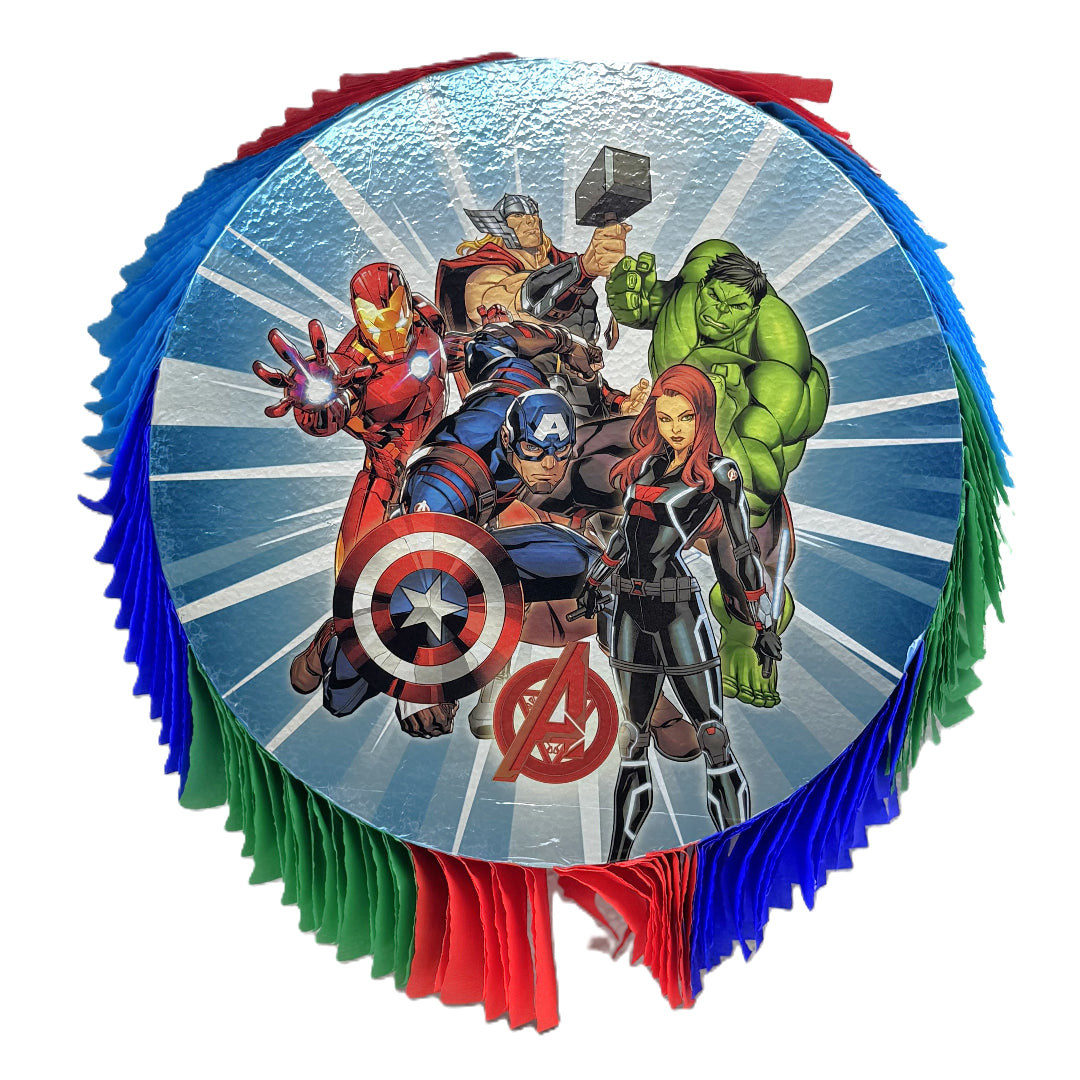 Avengers Assemble Round Birthday Party Piñata – Marvel Superheroes (Iron Man, Captain America, Hulk, Thor, Black Widow)