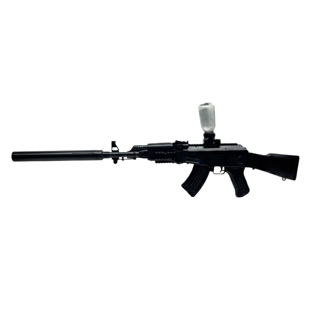 Electric Gel Ball Blaster AK-47 Toy Gun – Automatic Rechargeable Splatter Ball Gun with Water Beads, Silencer, and Battery Pack – Outdoor Combat Game