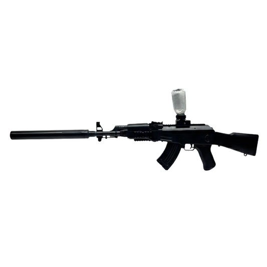 Electric Gel Ball Blaster AK-47 Toy Gun – Automatic Rechargeable Splatter Ball Gun with Water Beads, Silencer, and Battery Pack – Outdoor Combat Game