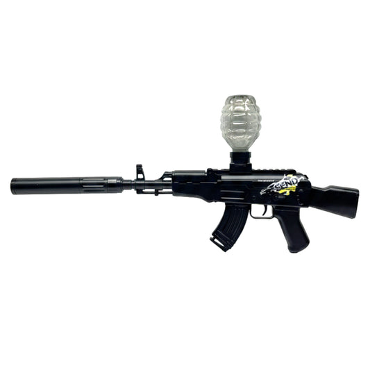 AK-47 Electric Gel Ball Blaster – High-Speed Automatic Toy Gun with Grenade Hopper, Rechargeable Battery, and 1000+ Gel Beads – Tactical Splatter Ball Blaster for Outdoor Team Games
