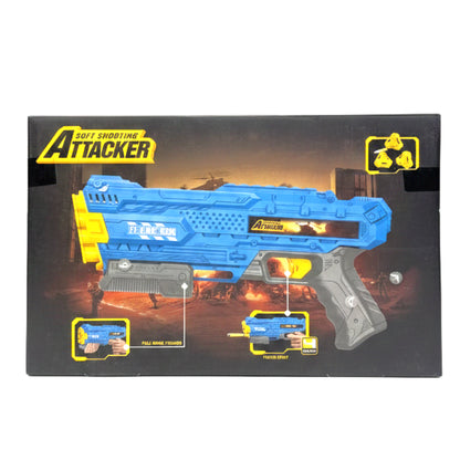 Soft Shooting Attacker Toy Blaster – High Velocity Foam Dart Gun with 12 Refill Darts – Blasting Expert Action Set