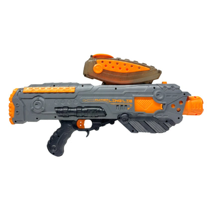 LINGL Tactical Soft Foam Ball Blaster – High-Velocity Pump Action Toy Gun with 20 Soft Rounds – Grey/Orange